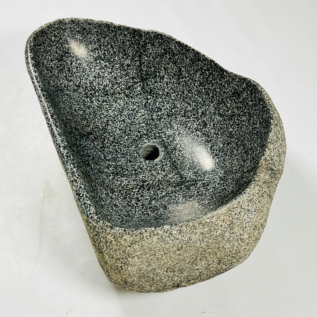 Black Dotted River Stone Sink