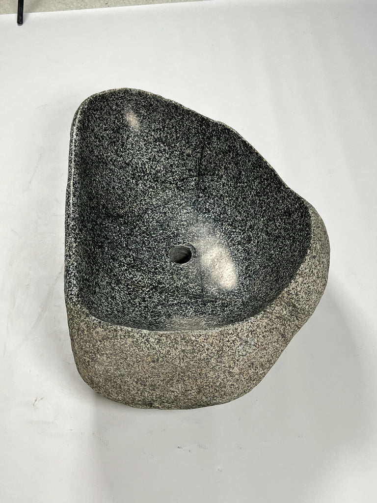 Black Dotted River Stone Sink