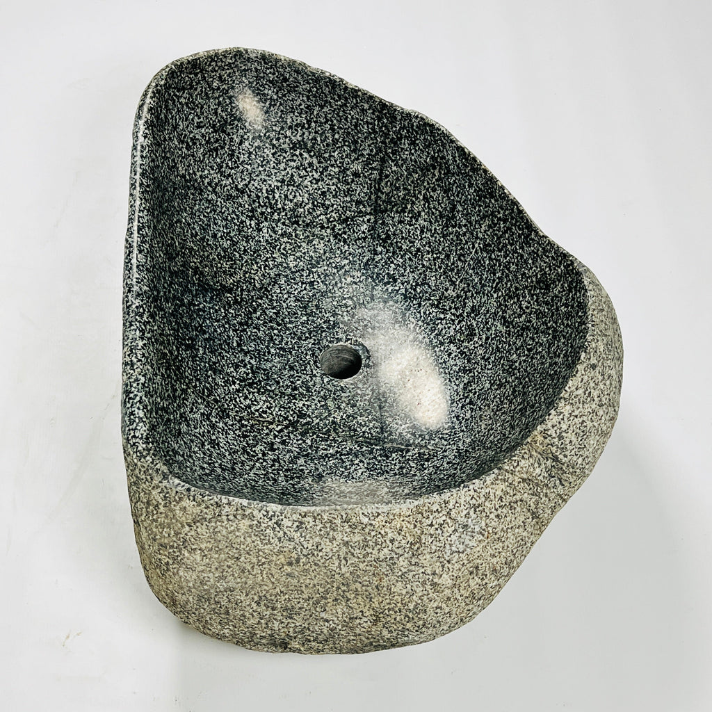 Black Dotted River Stone Sink