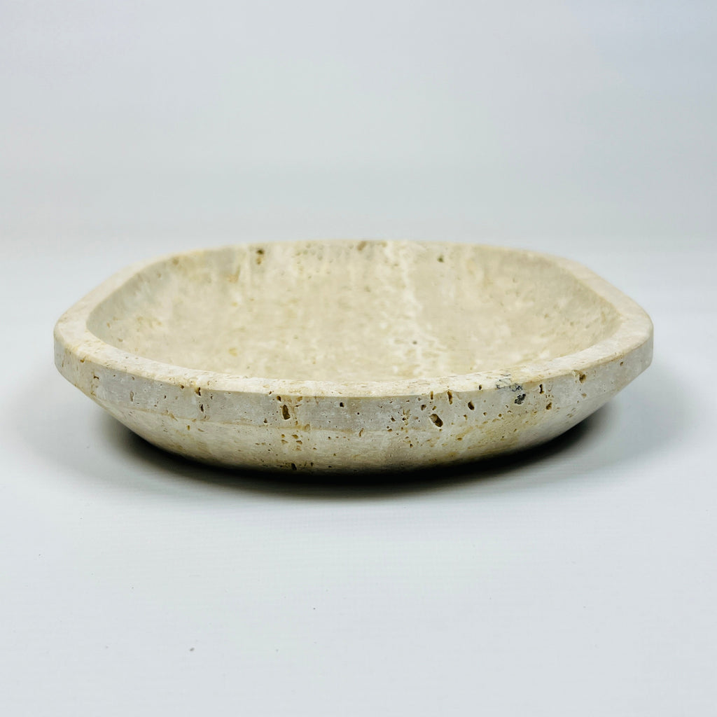 Travertine Oval Lined Tray (Small)