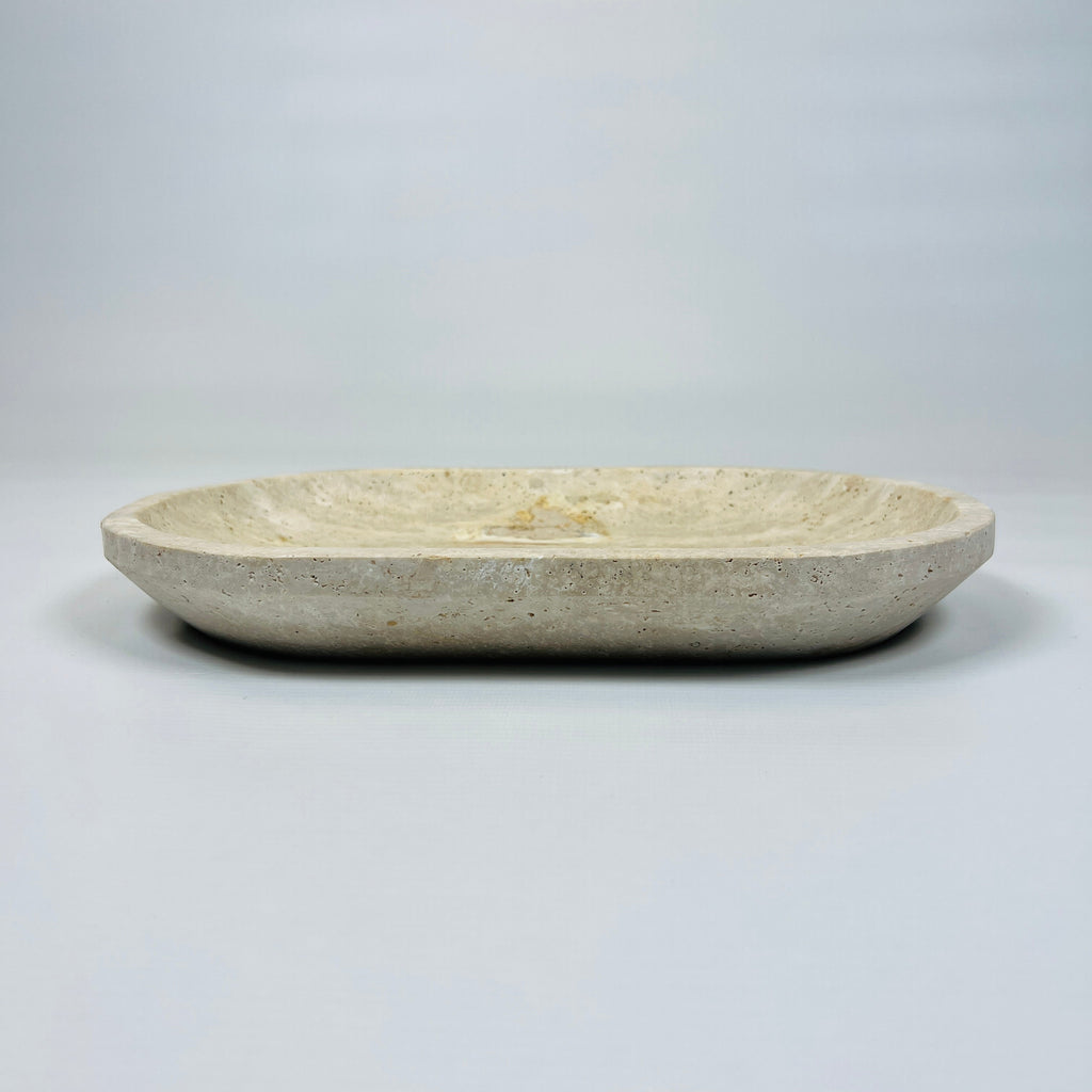 Travertine Oval Marked Tray (Small)