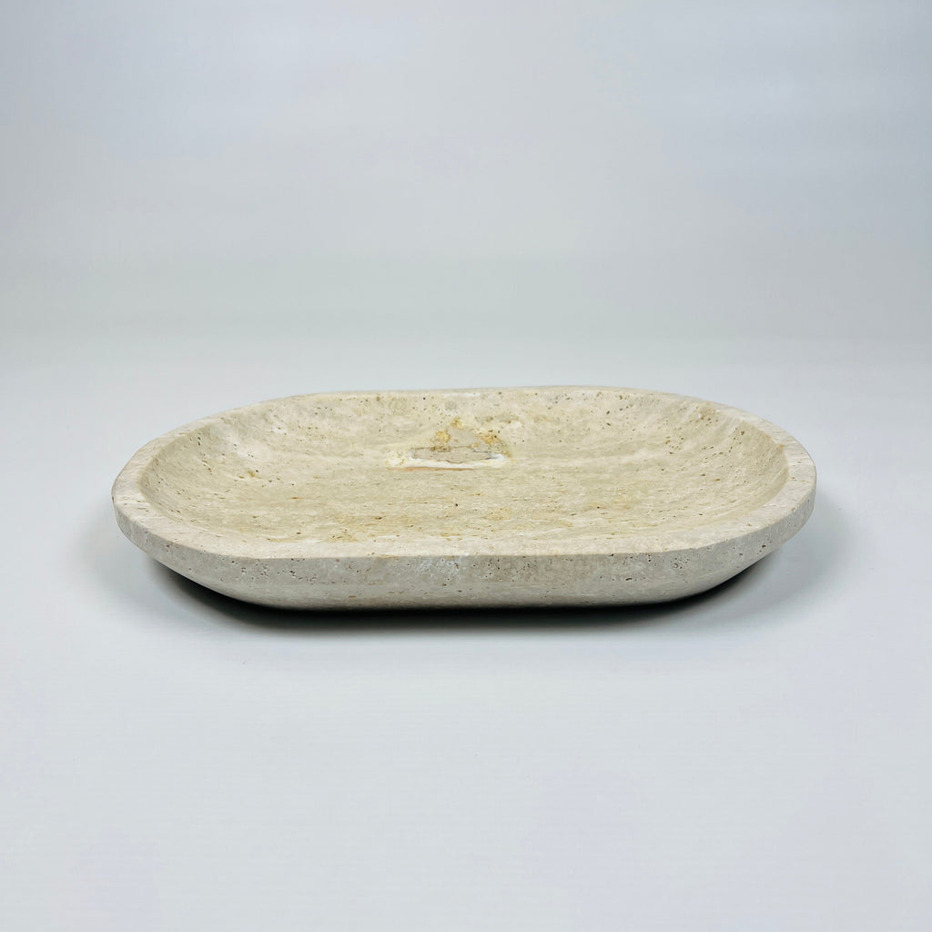 Travertine Oval Marked Tray (Small)