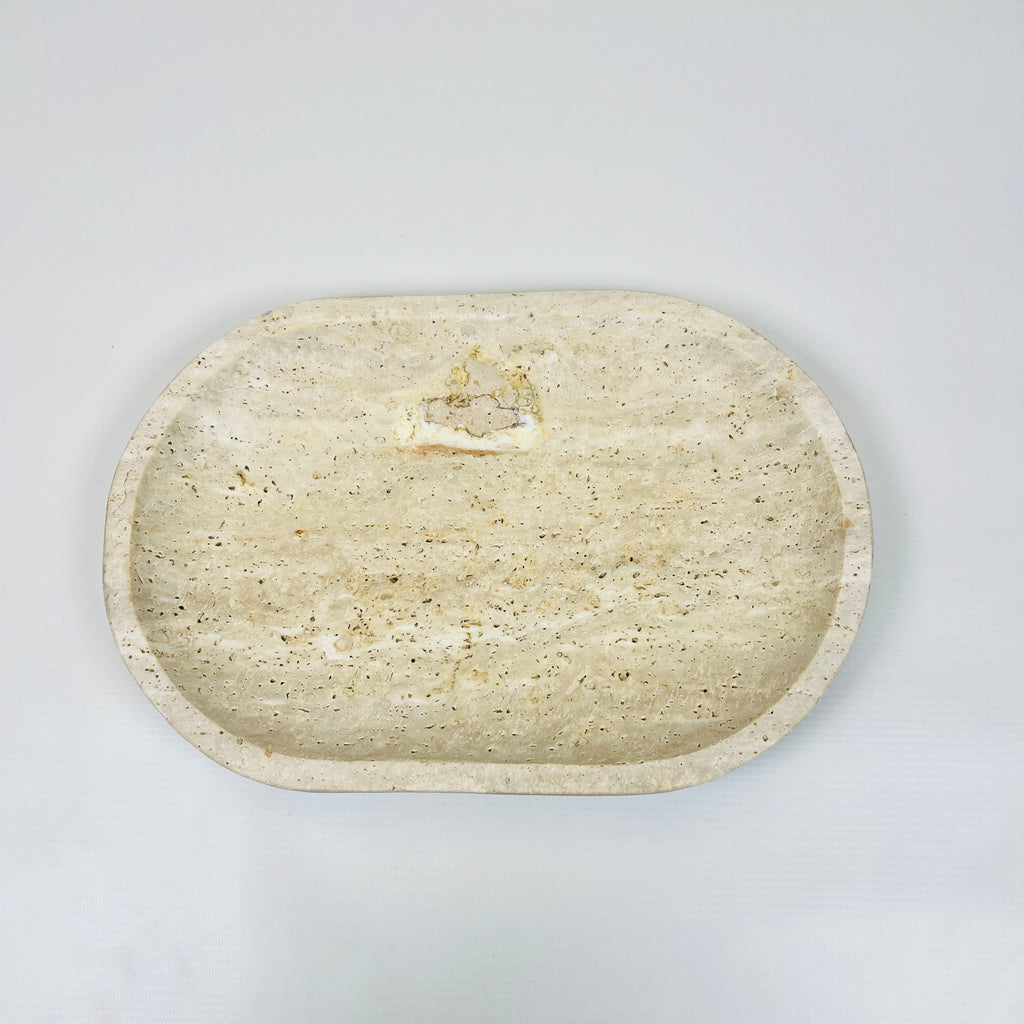 Travertine Oval Marked Tray (Small)