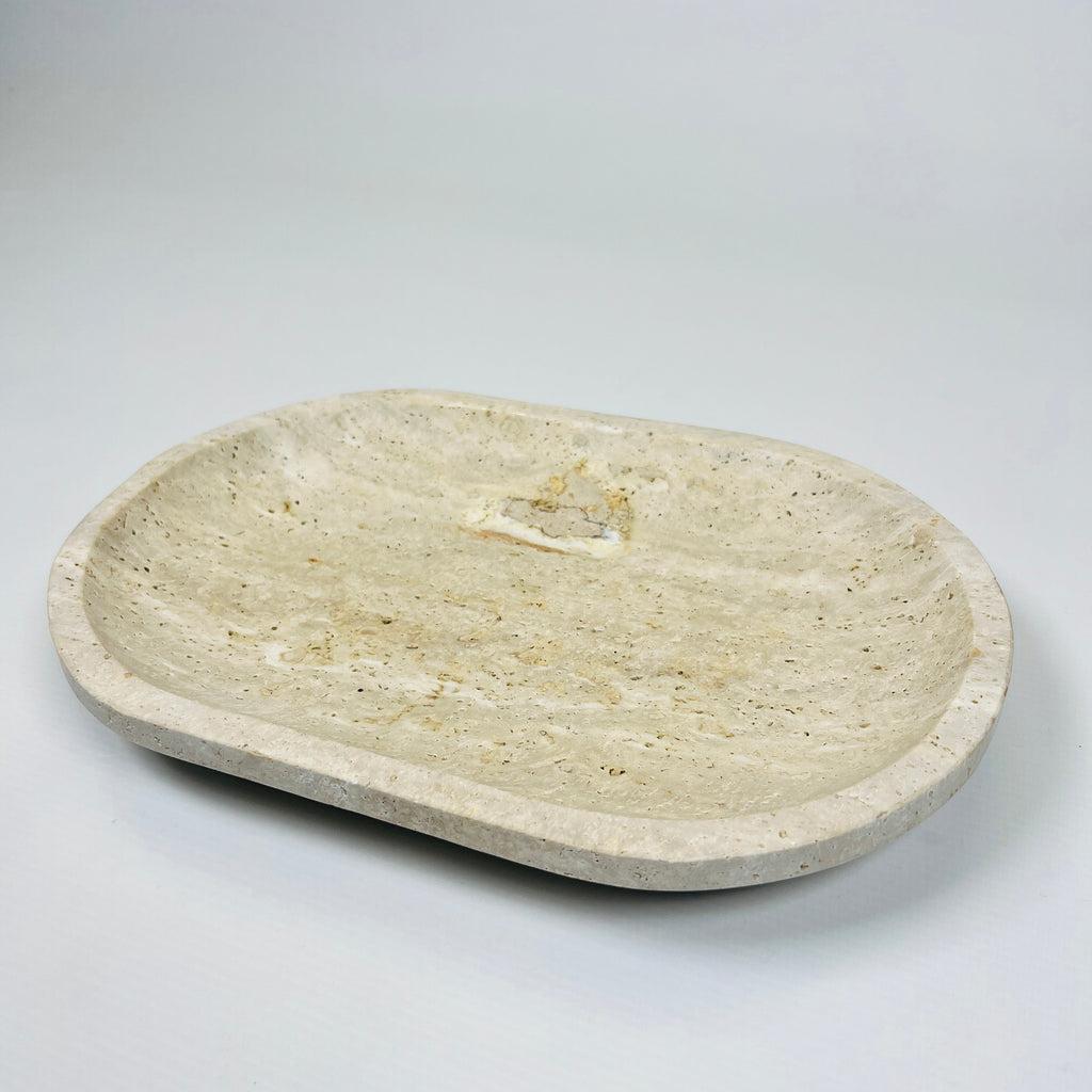 Travertine Oval Marked Tray (Small)