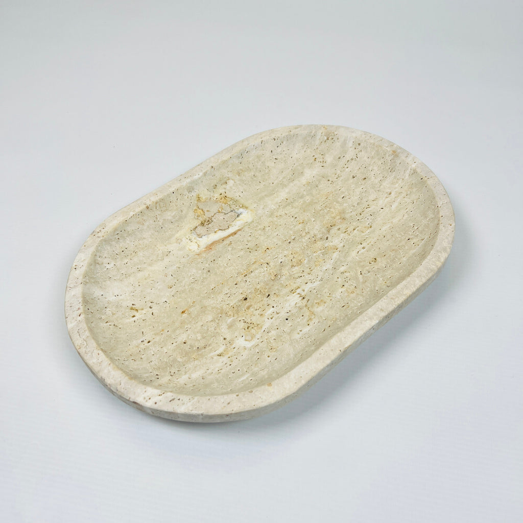 Travertine Oval Marked Tray (Small)