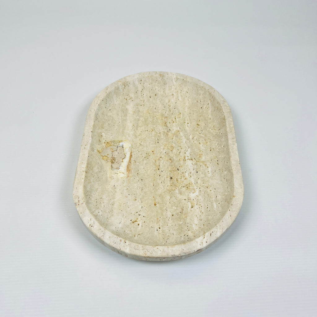 Travertine Oval Marked Tray (Small)