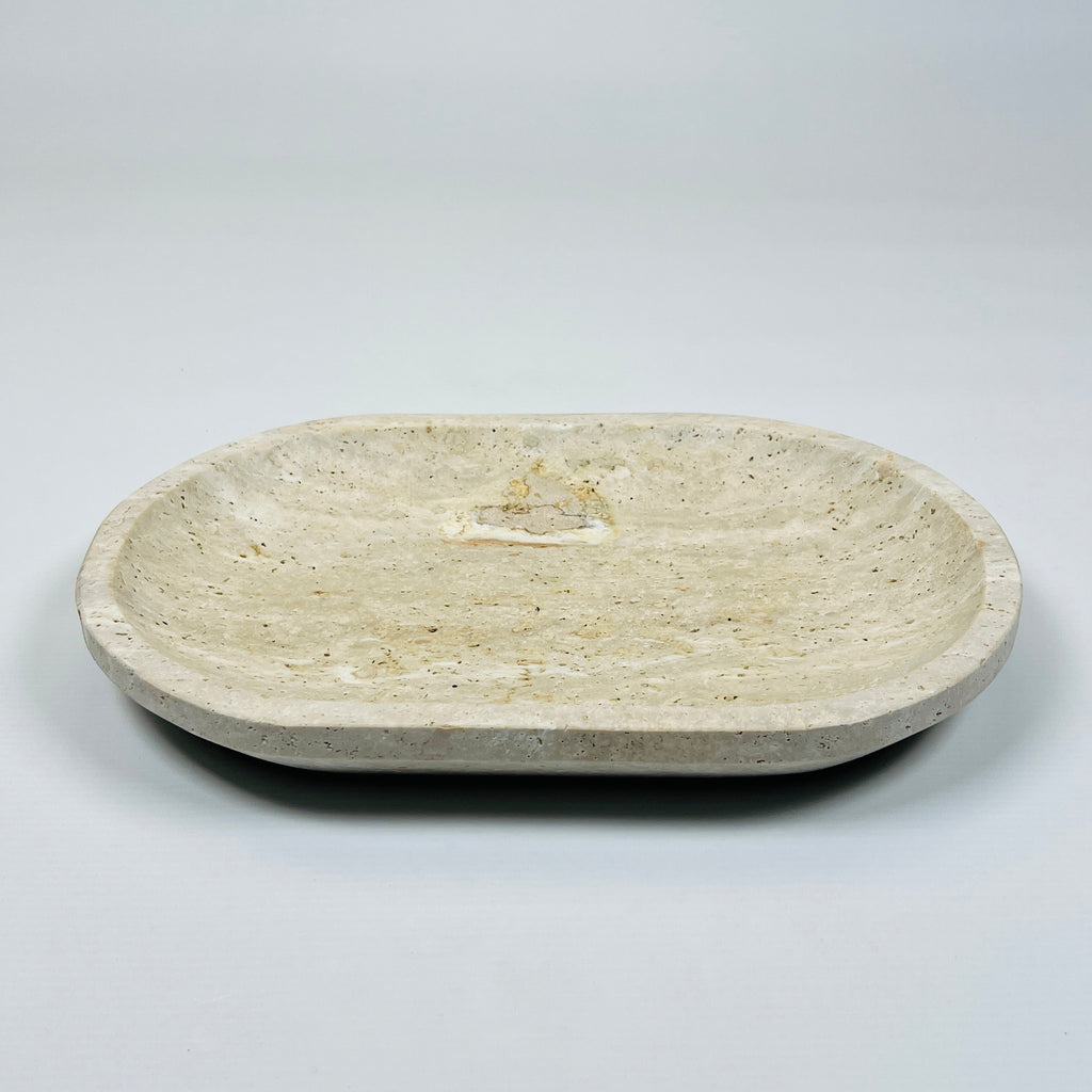 Travertine Oval Marked Tray (Small)