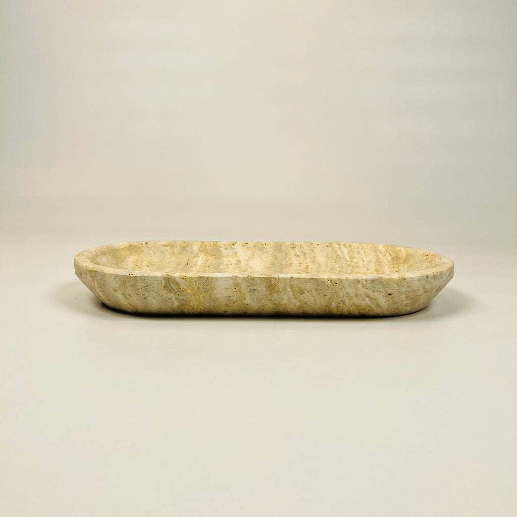 Travertine Oval Grazed Tray