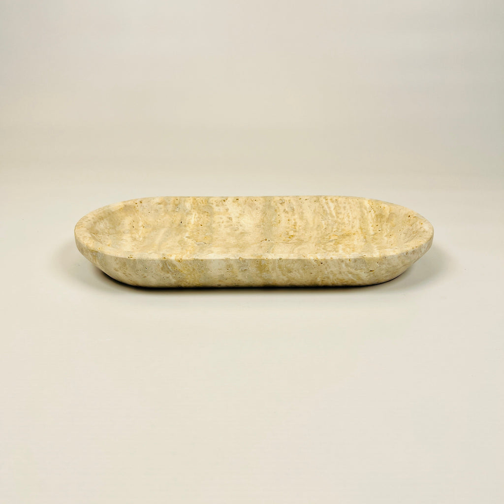 Travertine Oval Grazed Tray