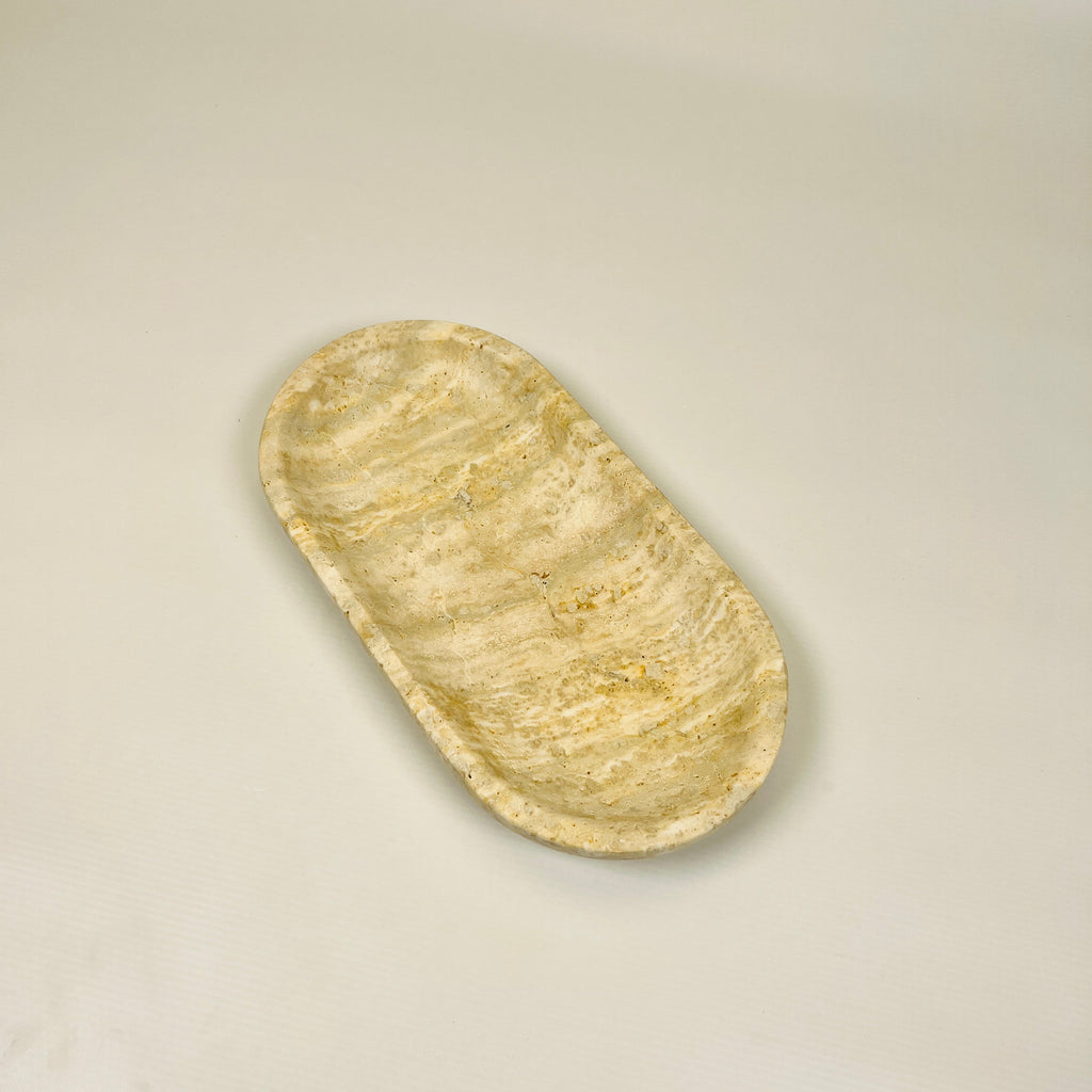 Travertine Oval Grazed Tray