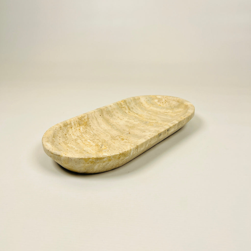 Travertine Oval Grazed Tray