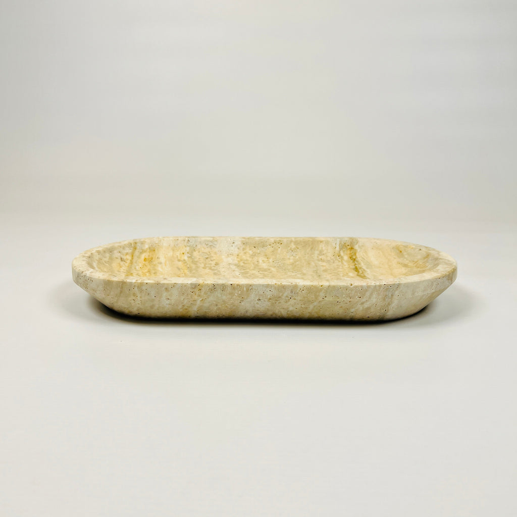 Travertine Oval Grazed Tray