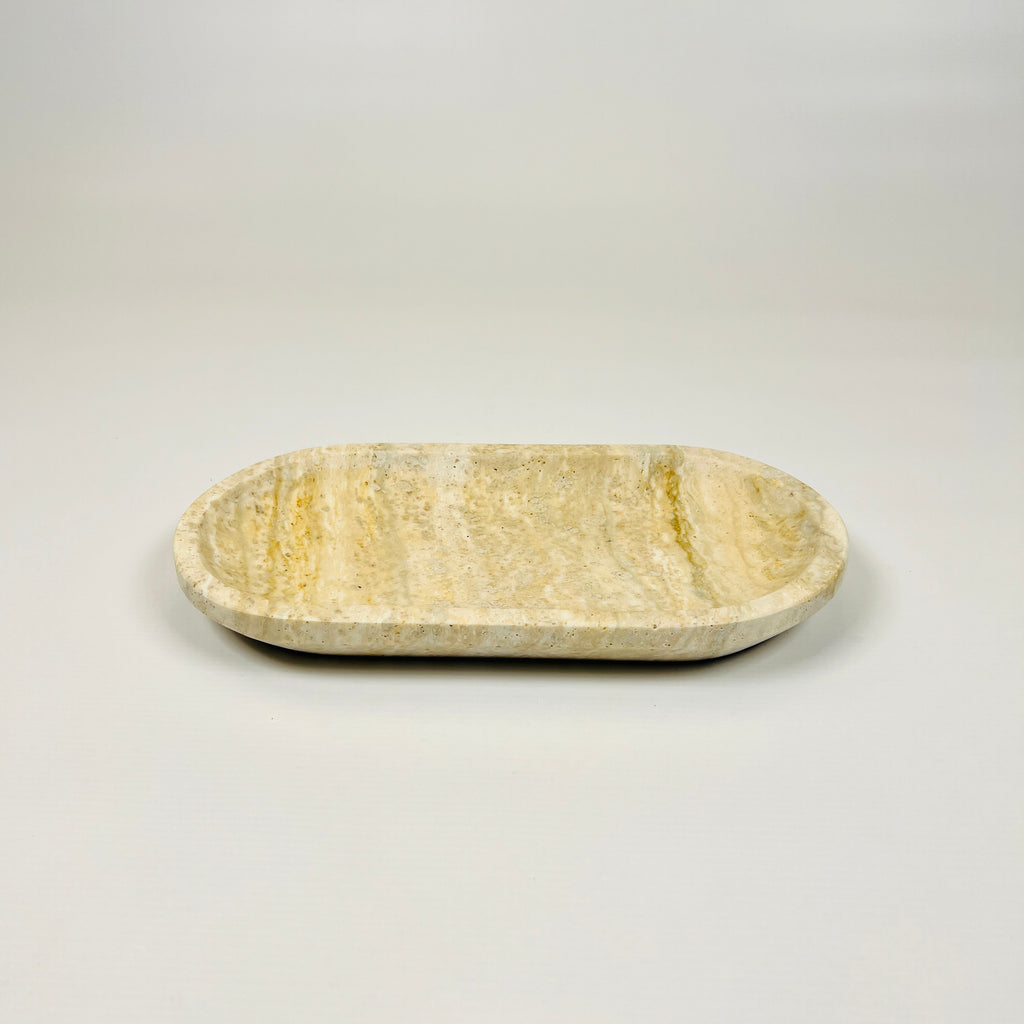 Travertine Oval Grazed Tray