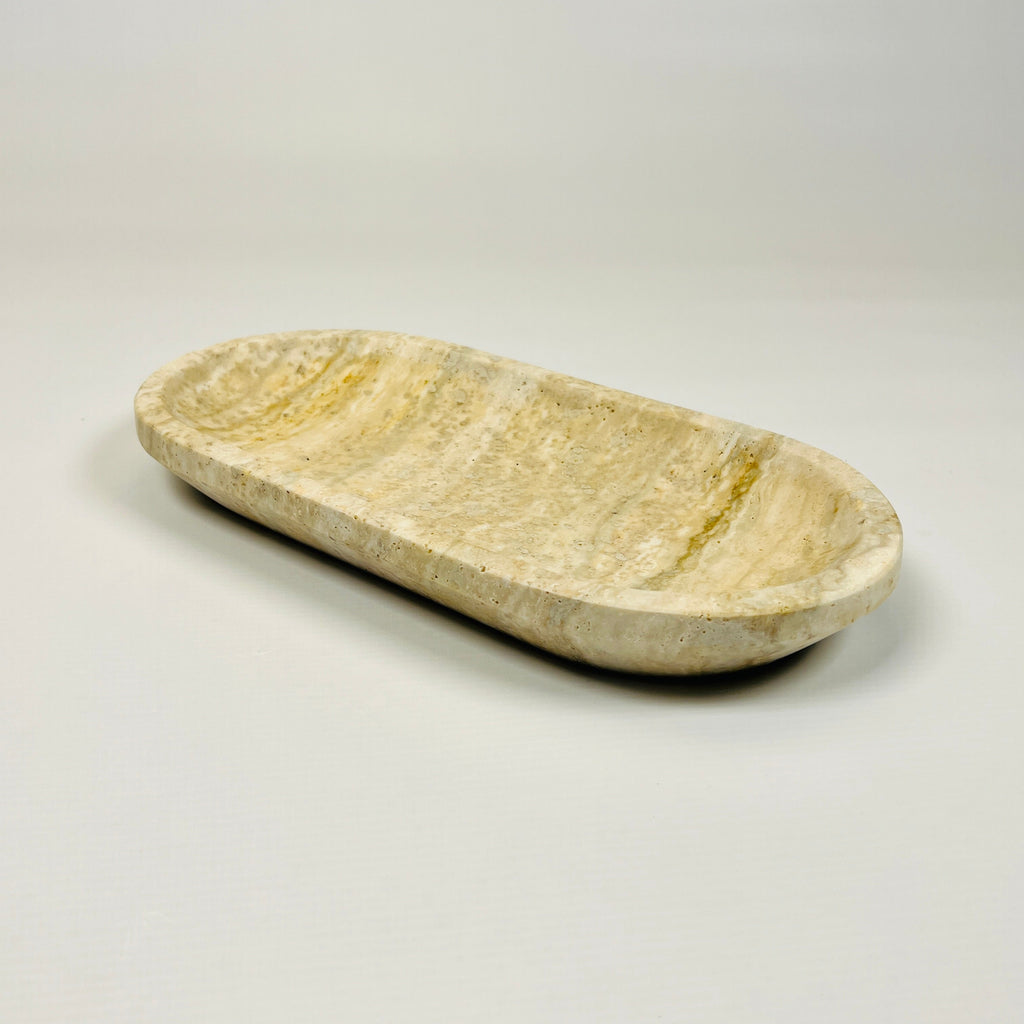 Travertine Oval Grazed Tray