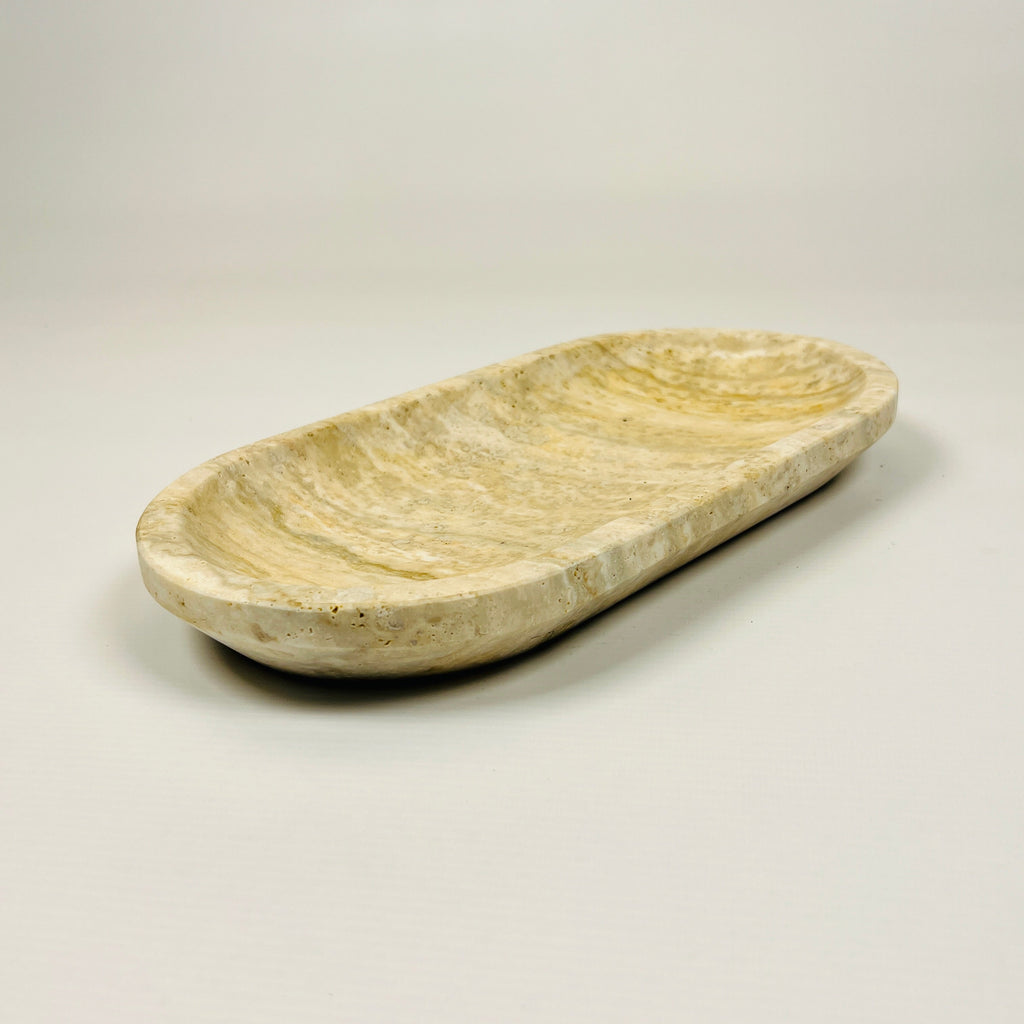 Travertine Oval Grazed Tray