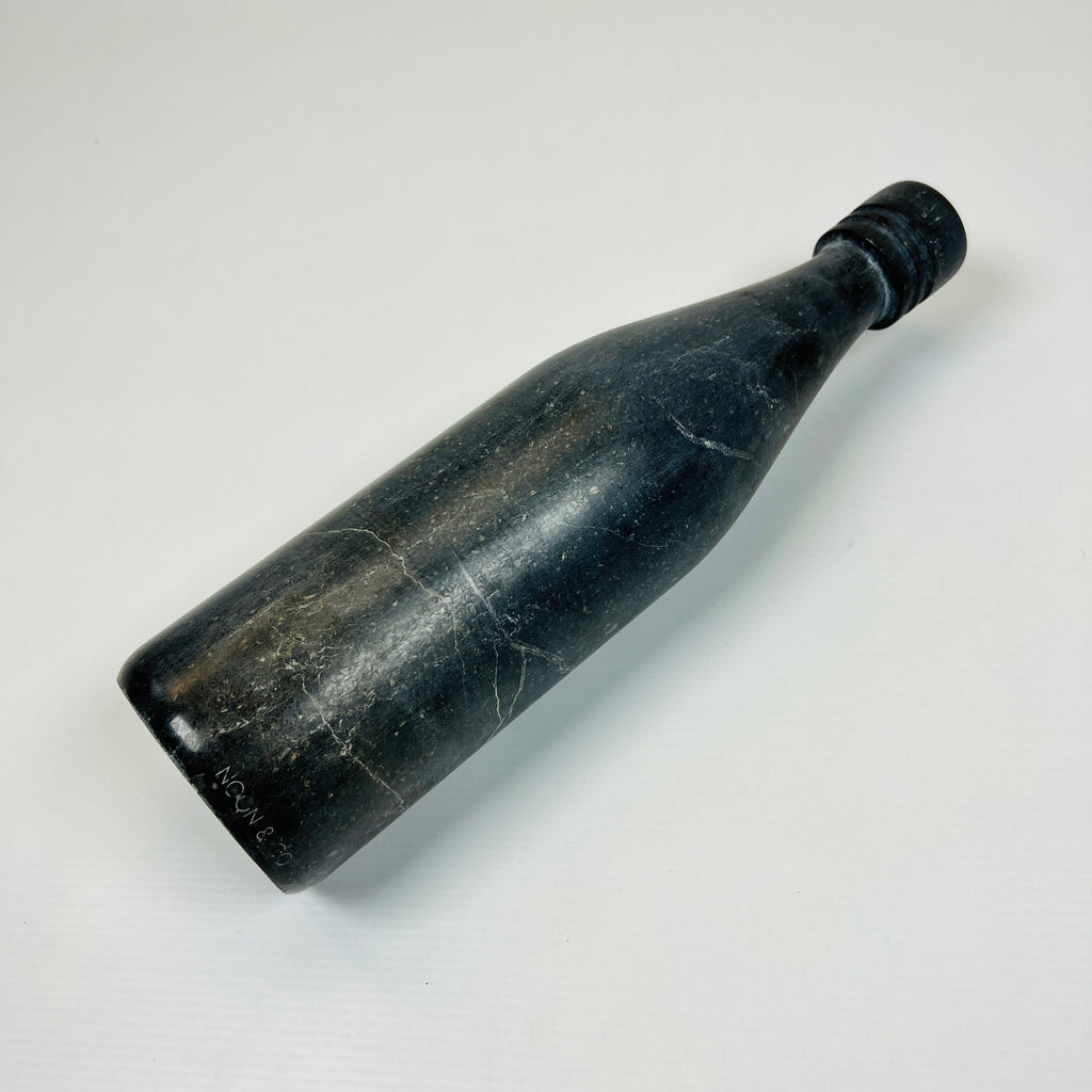 Wine Black Grazed Marble Decor Bottle