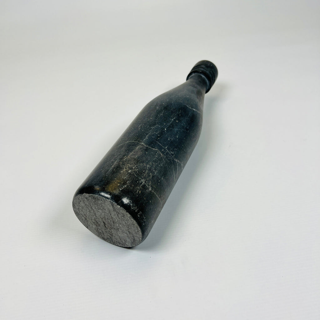 Wine Black Grazed Marble Decor Bottle