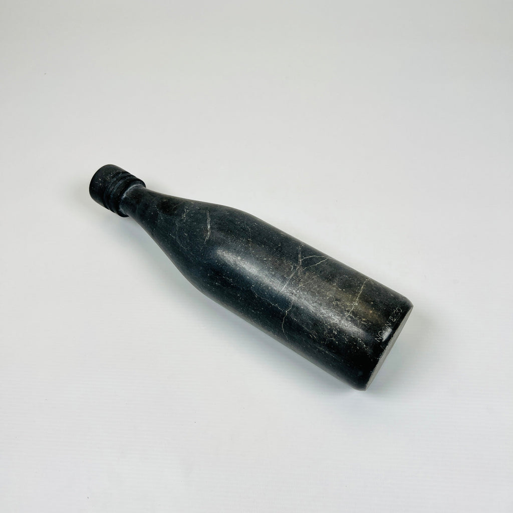 Wine Black Grazed Marble Decor Bottle