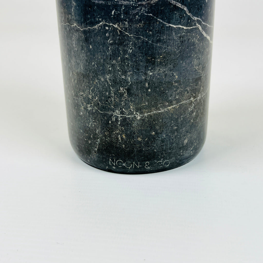 Wine Black Grazed Marble Decor Bottle