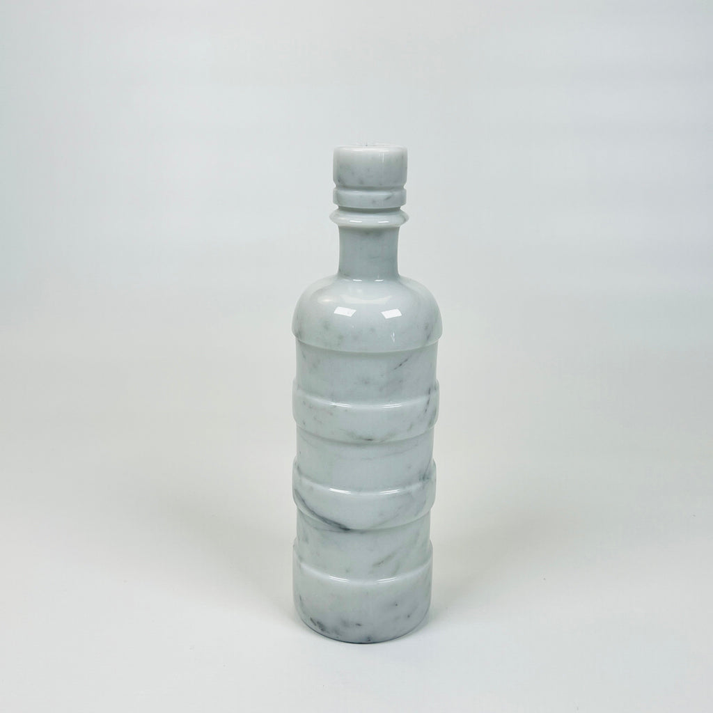 Ringed Wine Grey Marble Decor Bottle Candle Stand