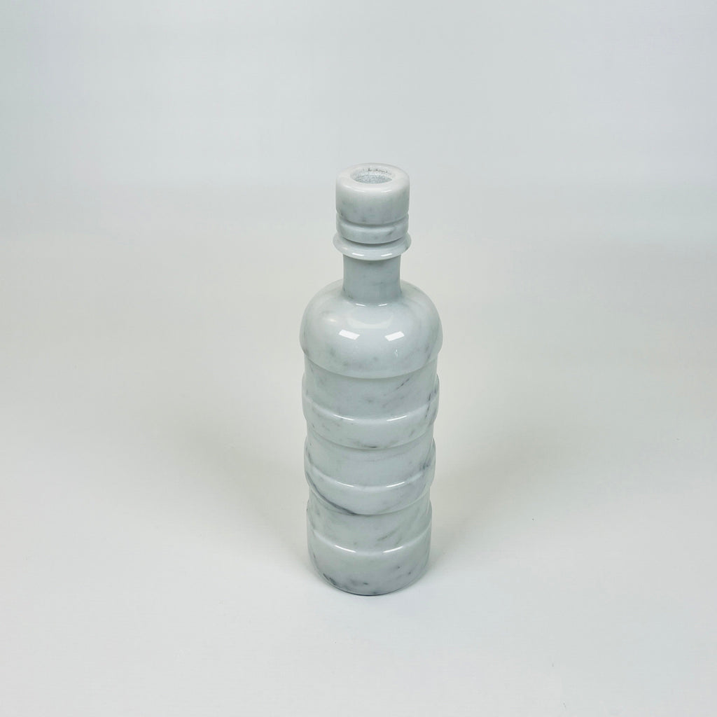 Ringed Wine Grey Marble Decor Bottle Candle Stand