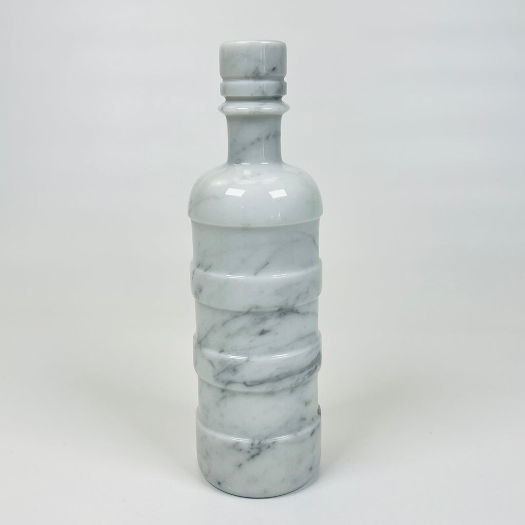 Ringed Wine Grey Marble Decor Bottle Candle Stand