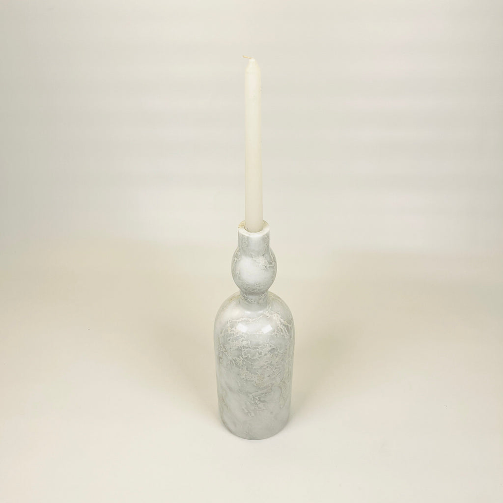 Long Bulb Neck Marble Decor Bottle Candle Stand