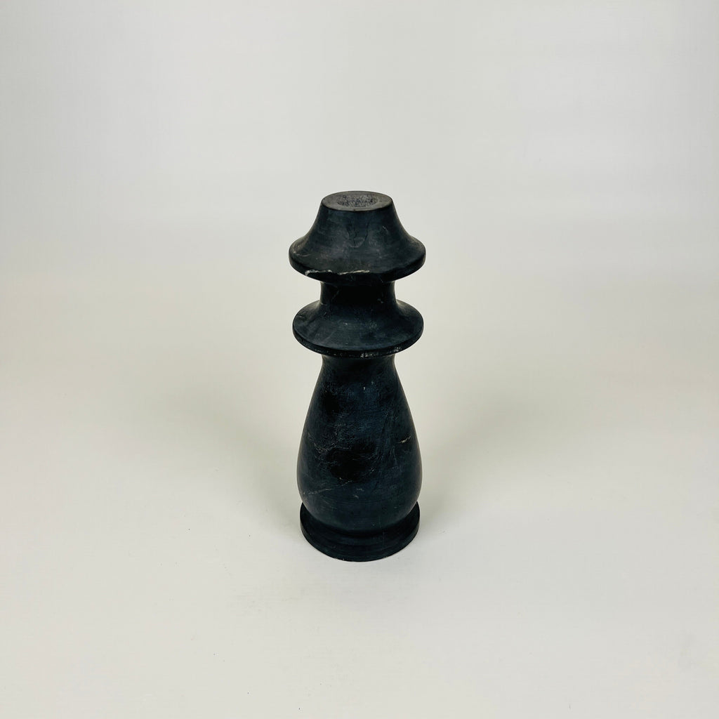 Traditional Matte Black Marble Candle Stand