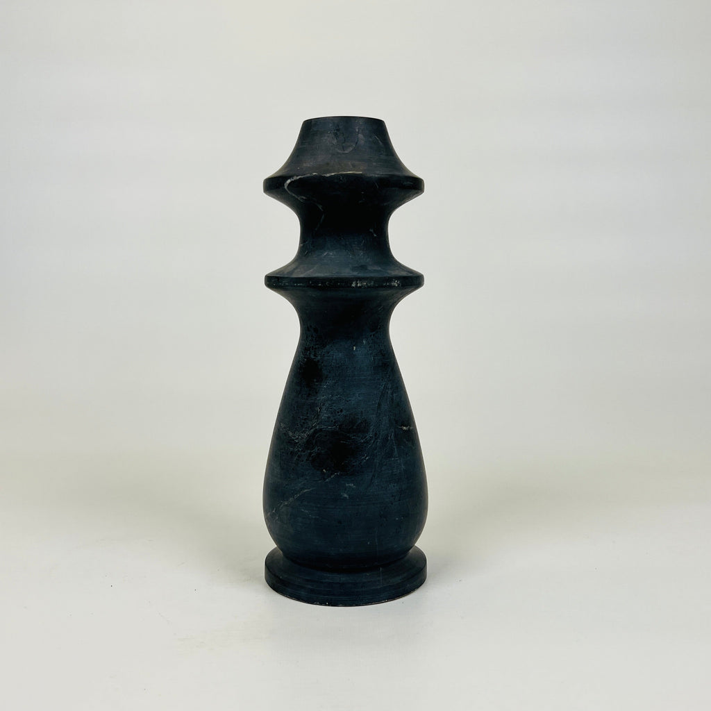 Traditional Matte Black Marble Candle Stand