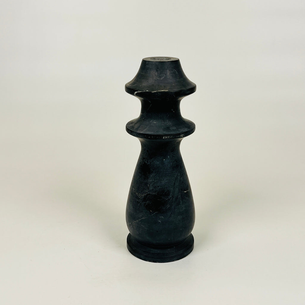 Traditional Matte Black Marble Candle Stand