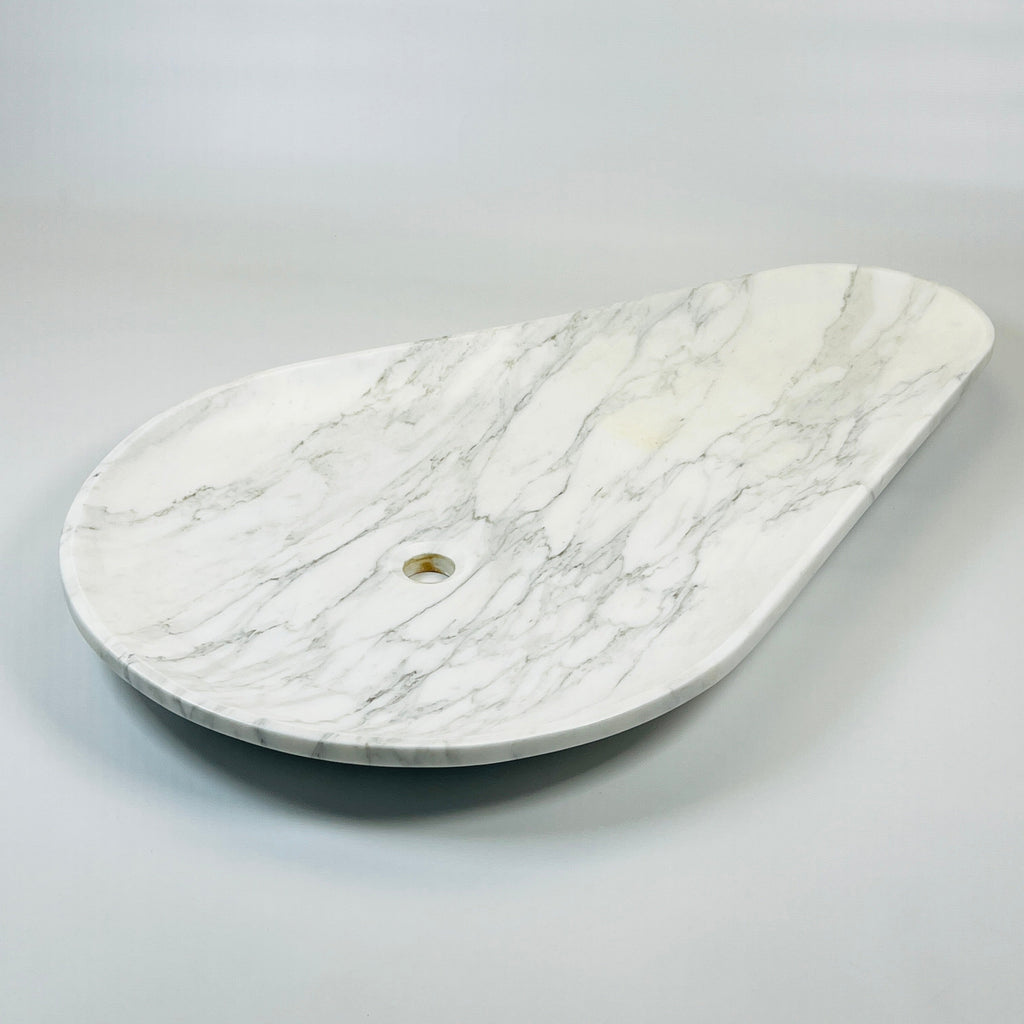 Tear Drop Grey Webbed Marble Sink