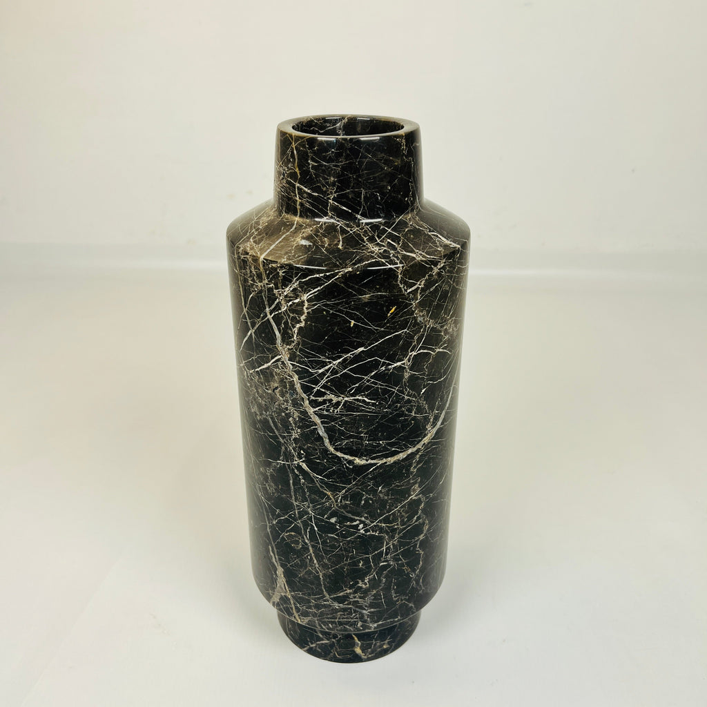 Cylindrical Golden Veined Vase