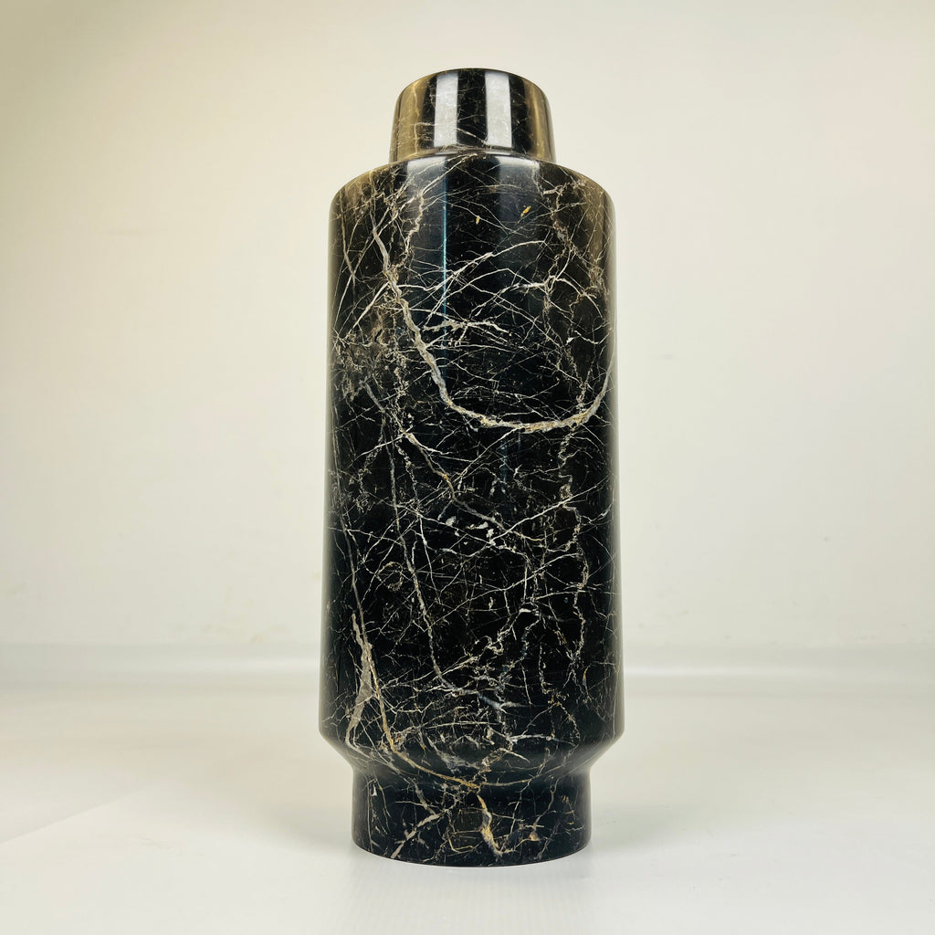 Cylindrical Golden Veined Vase