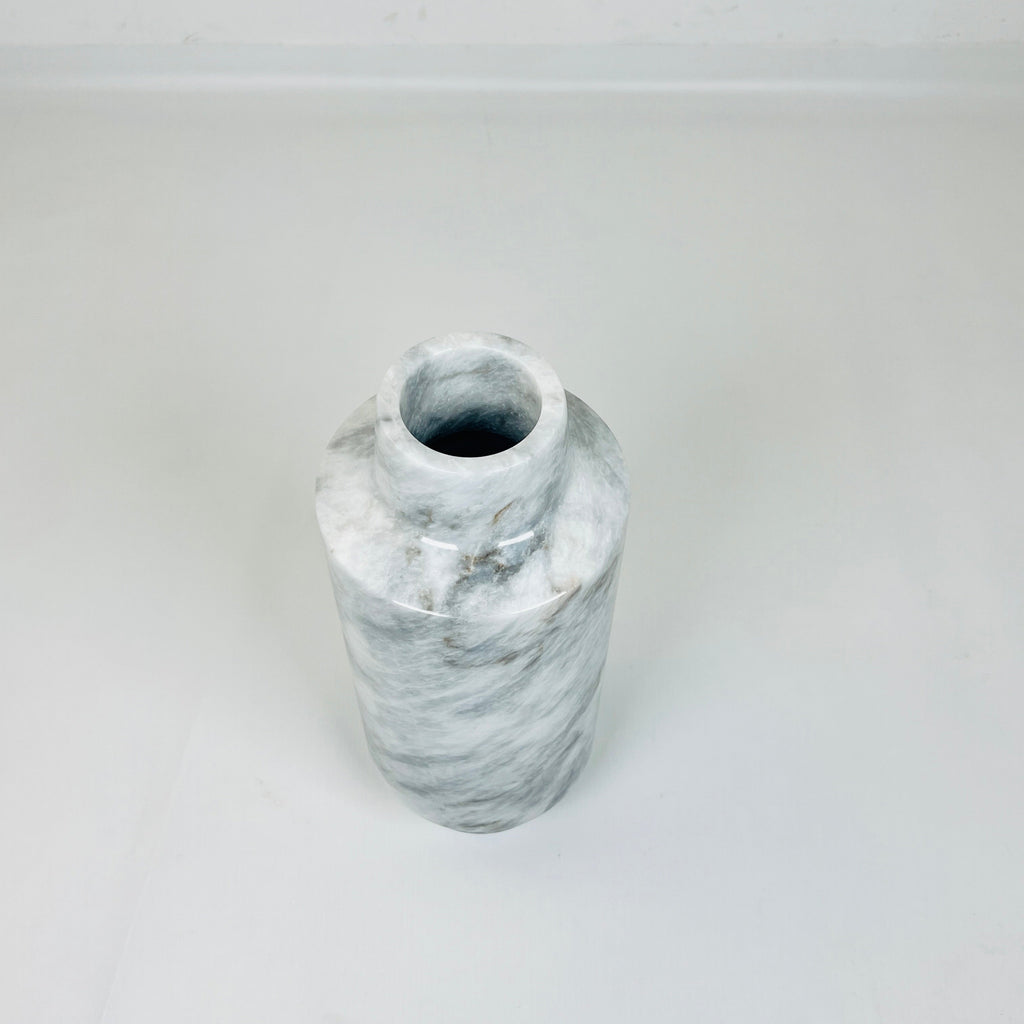 Cylindrical Grey Webbed Vase