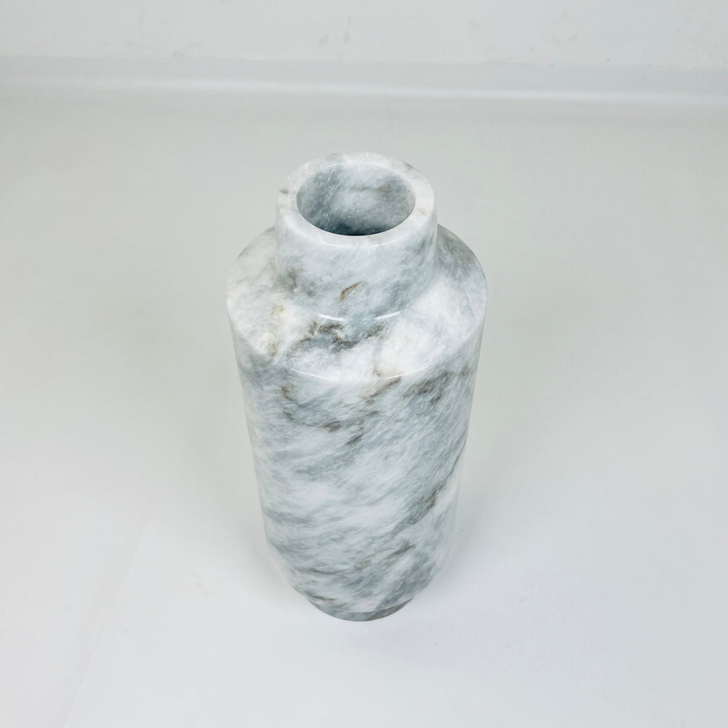 Cylindrical Grey Webbed Vase