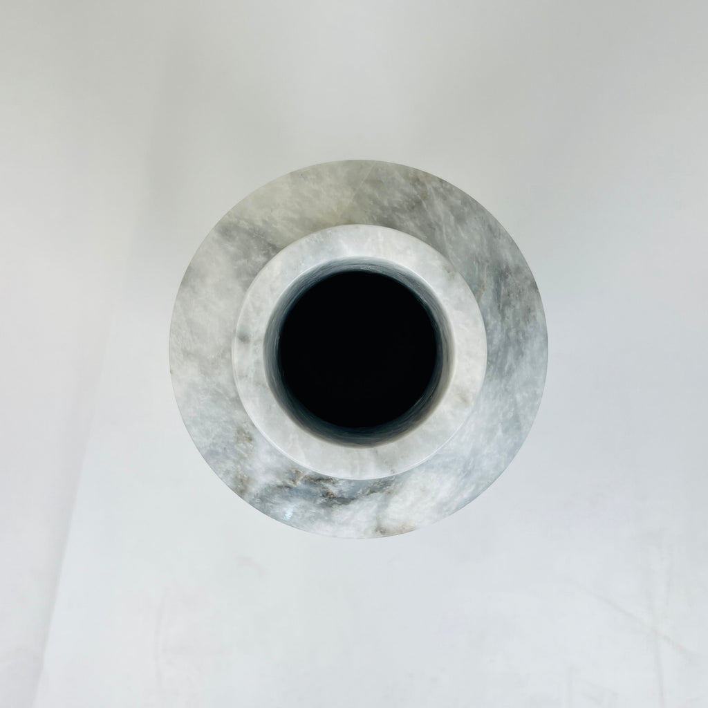 Cylindrical Grey Webbed Vase