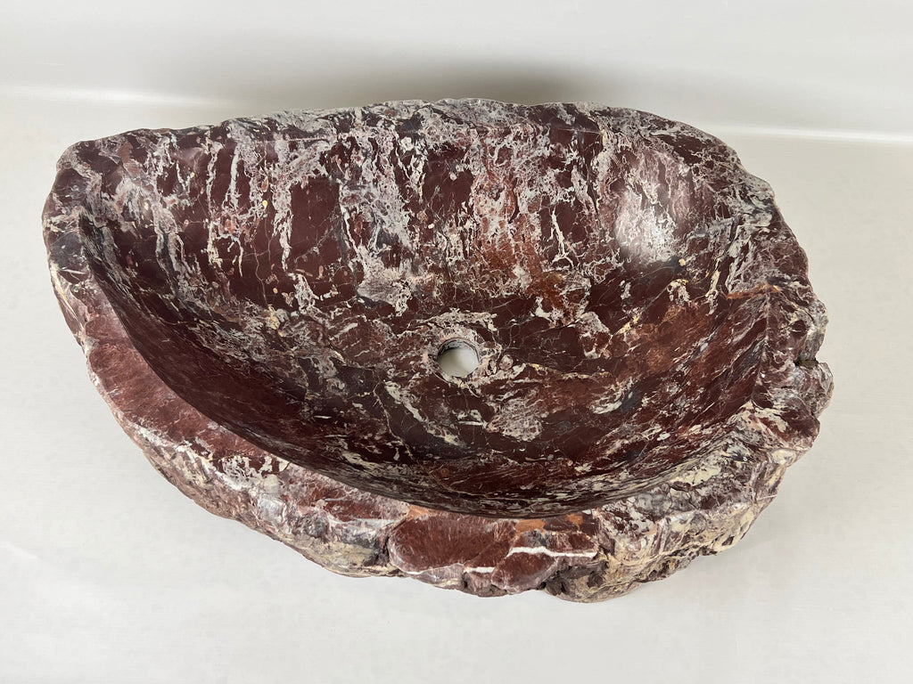 Burgundy Scorched River Stone Sink