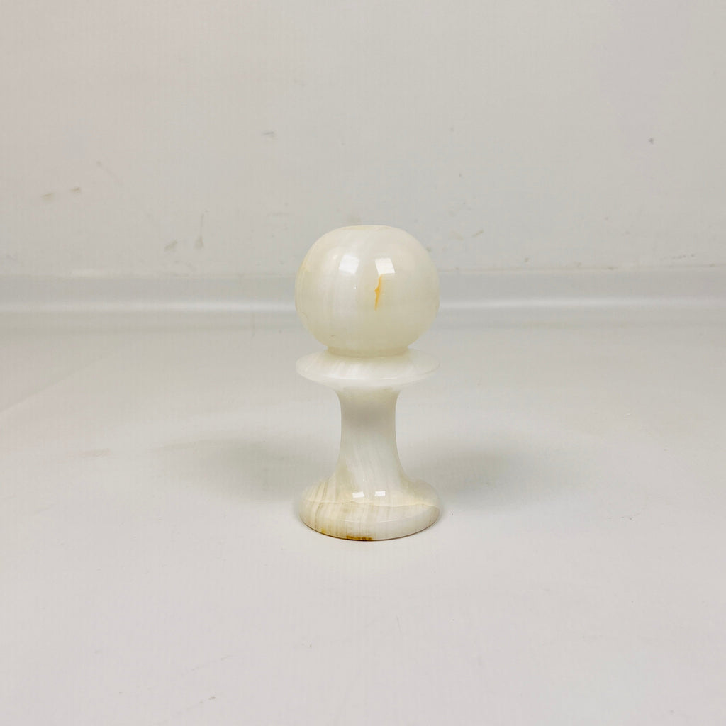 Pawn White Onyx Candle Stand