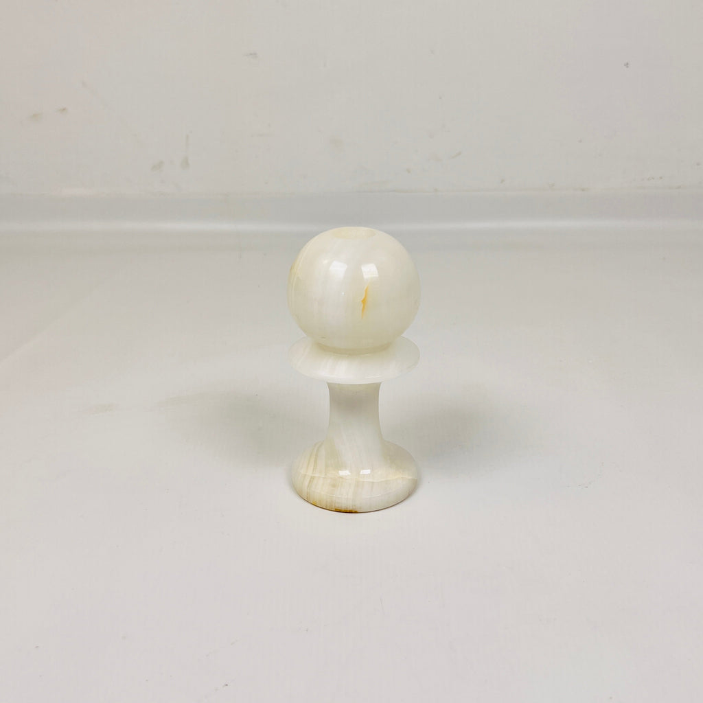 Pawn White Onyx Candle Stand