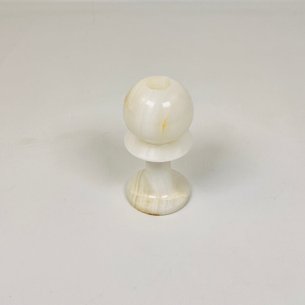 Pawn White Onyx Candle Stand