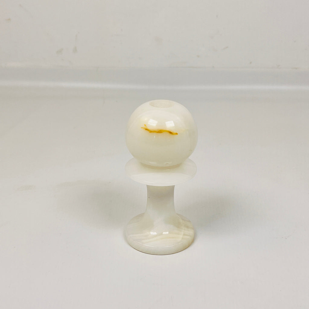 Pawn White Onyx Candle Stand