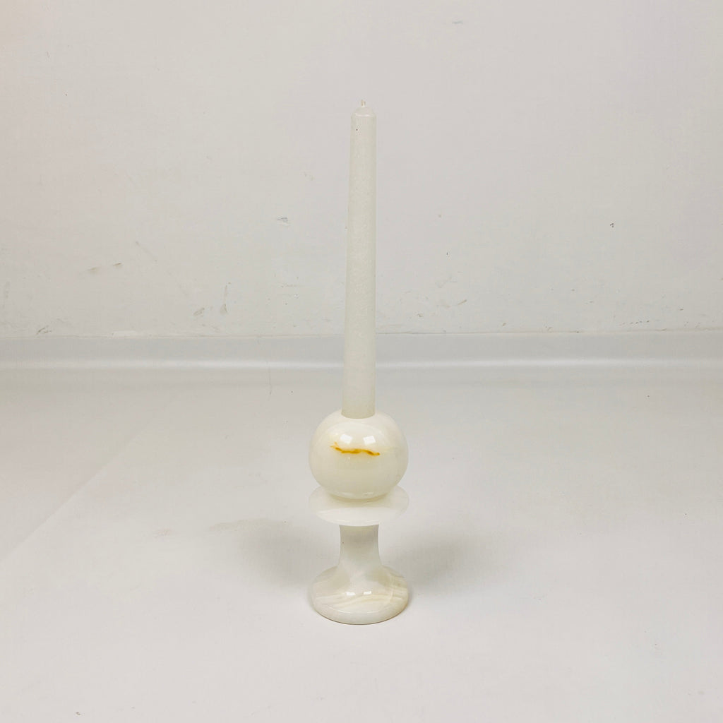 Pawn White Onyx Candle Stand