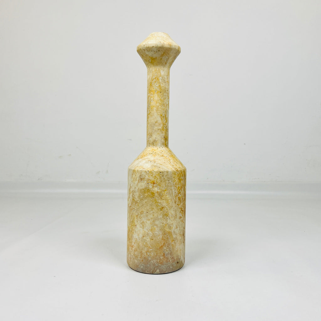 Long Bottled Travertine Candle Stand