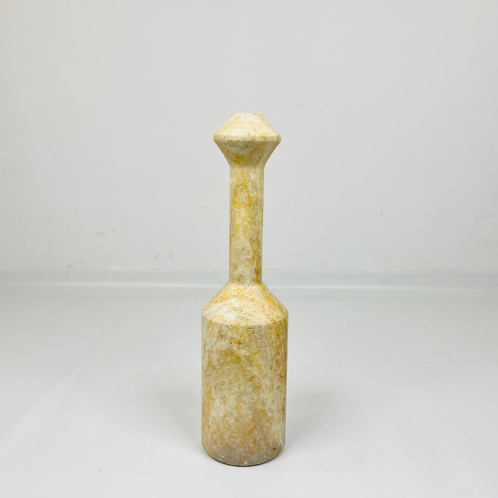 Long Bottled Travertine Candle Stand