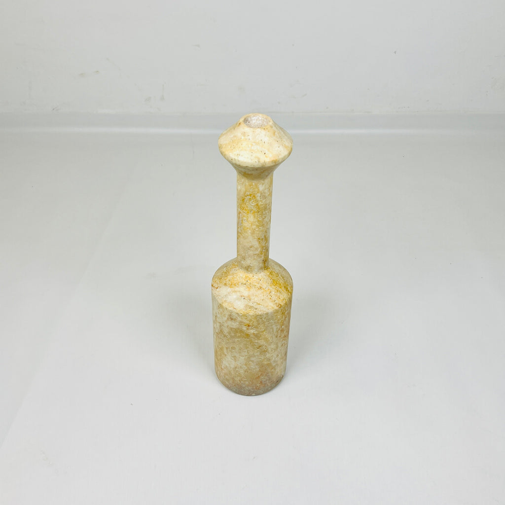 Long Bottled Travertine Candle Stand