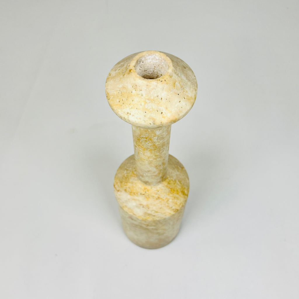 Long Bottled Travertine Candle Stand