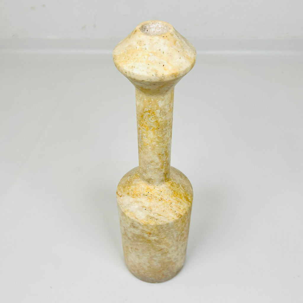 Long Bottled Travertine Candle Stand