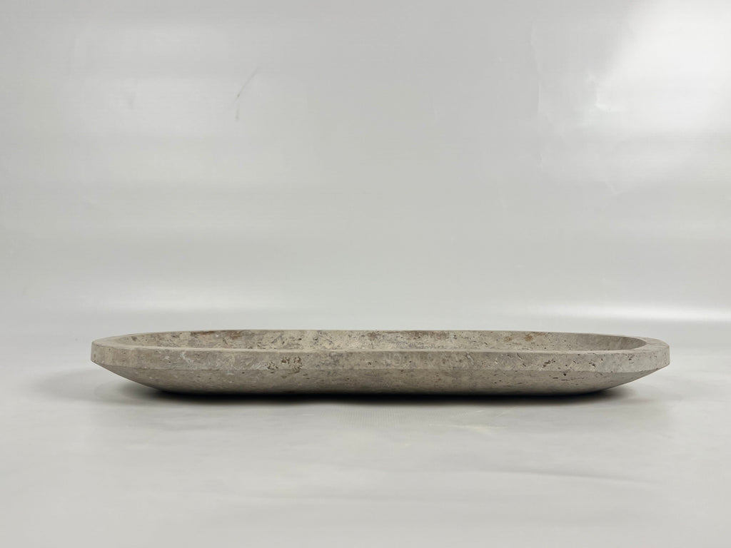 Travertine Oval Brown Tray