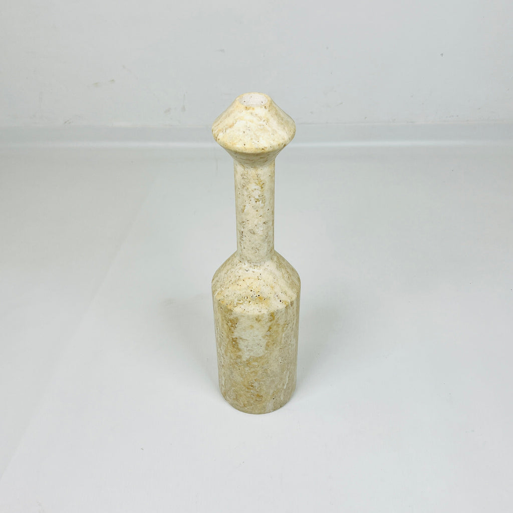 Long Bottled Travertine Candle Stand