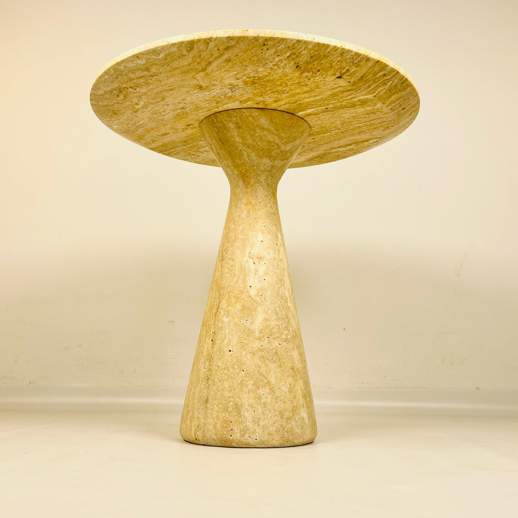 Minimalist Yellow Travertine Side Table